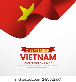 Happy Vietnam Independence Day September 2nd Celebration Vector Design Illustration. Template for Poster, Banner, Advertising, Greeting Card or Print Design Element