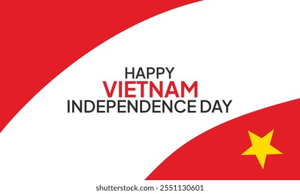 Feliz Día de la Independencia de Vietnam 2 de septiembre Celebración Ilustración de diseño de Vector. Plantilla para cartel, Anuncio, publicidad, tarjeta de felicitación o elemento de diseño de impresión