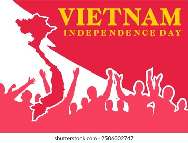 happy vietnam independence day with vietnamese flag