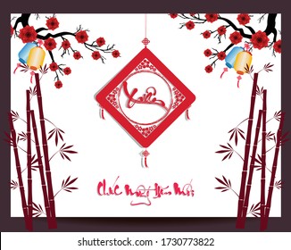 Happy vietnamese new year luna new year (Vietnamese characters mean Happy New Year)