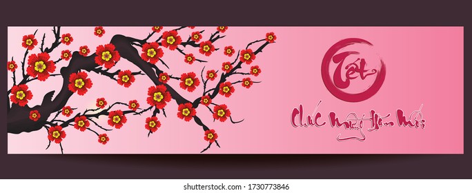 Happy vietnamese new year luna new year (Vietnamese characters mean Happy New Year)