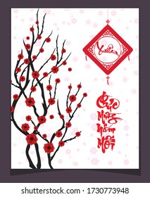 Happy vietnamese new year luna new year (Vietnamese characters mean Happy New Year)