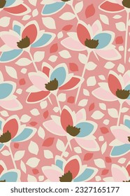 Happy Vintage Daydream Roses - vintage blue pink beige