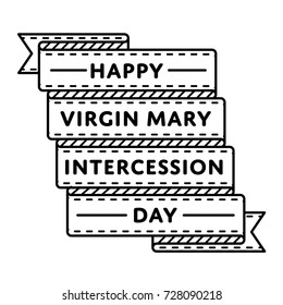 Happy Virgin Mary Intercession emblem isolated vector illustration on white background. 14 october world orthodox holiday event label, greeting card decoration graphic element