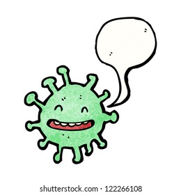 dibujo animado de virus felices