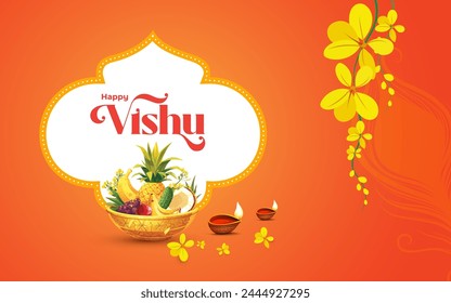 Happy Vishu Festival Background Design vector Illustration