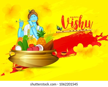 
Happy Vishu Greeting Card Background.