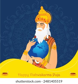 Happy Vishwakarma puja celebration poster on 17 September	