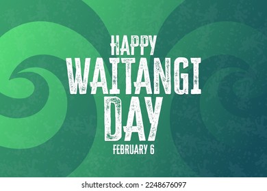 Happy Waitangi Day. February 6. Vector illustration. Holiday poster