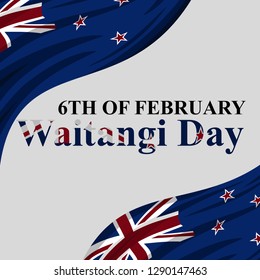 Happy Waitangi Day (New Zealand National Day)  vector illustration. Suitable for greeting card, poster and banner. 