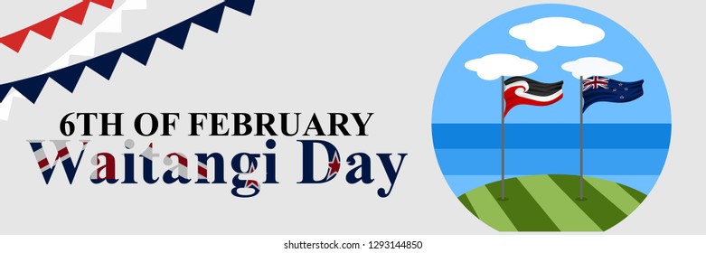 Happy Waitangi Day (New Zealand National Day) vector illustration. Suitable for greeting card, poster and banner.