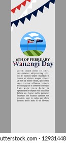 Happy Waitangi Day (New Zealand National Day) vector illustration. Suitable for greeting card, poster and banner.