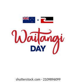 Happy Waitangi day of New Zealand. 6 February. Hand lettering label concept. Vector illustration Happy New Zealand Day template. 