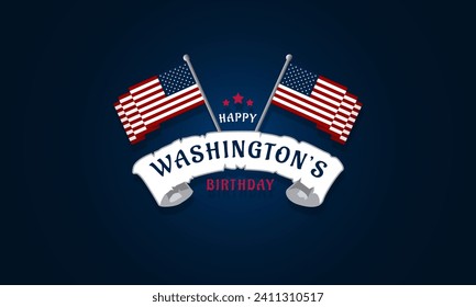 Happy Washingtons Birthday Background Vector Illustration