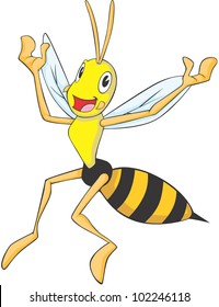 Happy Wasp Cartoon