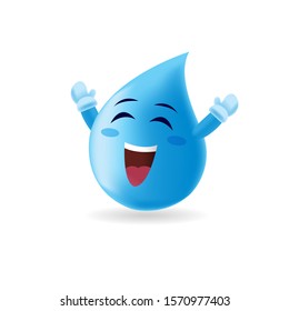 Happy water in isolated background