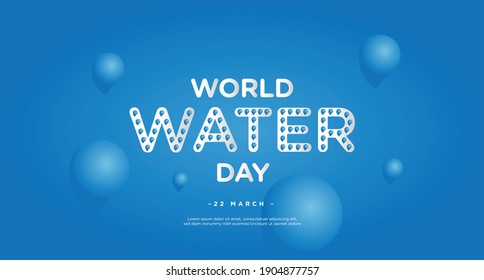 Happy water world day with text drop background