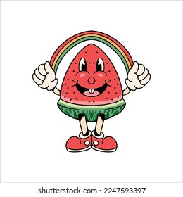 happy watermelon cartoon vector design