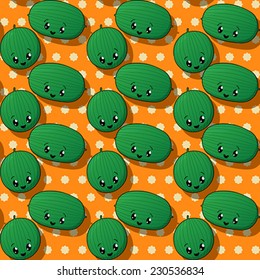 Happy watermelon seamless pattern design