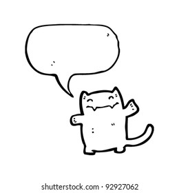 happy waving cat cartoon