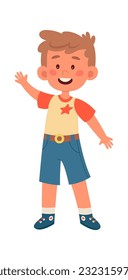 Ilustración del vector del niño con agitación feliz