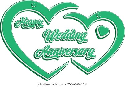 Happy Wedding Anniversary,  lettering text banner, Vector illustration