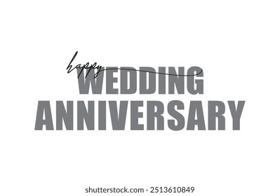 Happy Wedding Anniversary Text Design. Wedding Card Design for Marriage Anniversary Vector