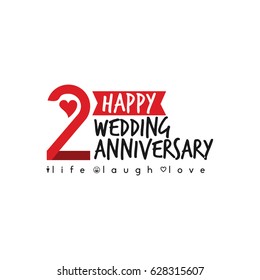 Happy Wedding Anniversery Logo Vector Template