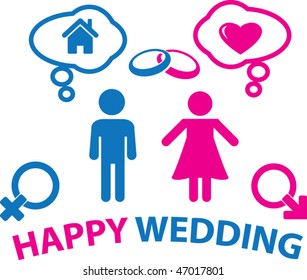 happy wedding concept. vector
