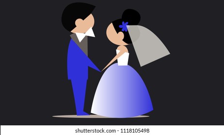 Happy wedding couple