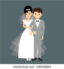 Feliz matrimonio. Diseño creativo de ideas. Ilustración vectorial plana para el folleto o la presentación de la plantilla