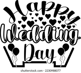 Feliz Día de la Boda este es un archivo de pasos vectoriales editable e imprimible