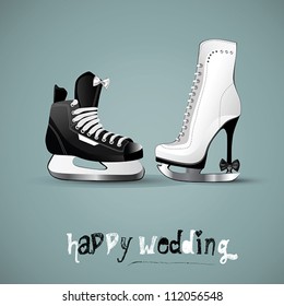 happy wedding figure skates