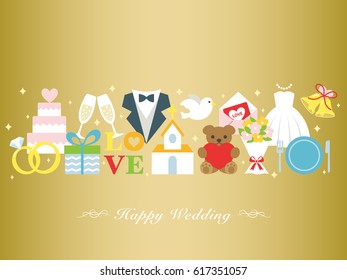 Happy wedding greeting card