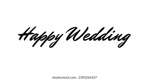 Tipo de logotipo de la boda feliz, tarjeta de maleza feliz, tipo de letra de maleza feliz