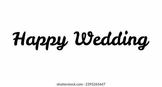 Happy Wedding logo type, happy weeding card, happy weeding font