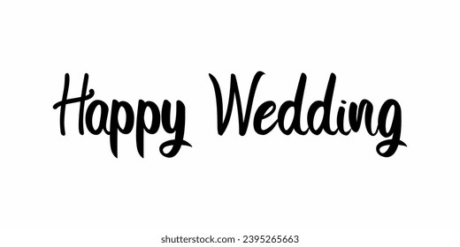Happy Wedding logo type, happy weeding card, happy weeding font