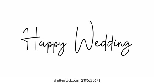 Happy Wedding logo type, happy weeding card, happy weeding font