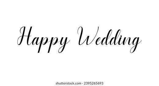 Happy Wedding logo type, happy weeding card, happy weeding font