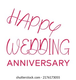 Happy Wedding Logohappy Wedding Anniversary Textwedding Stock Vector ...