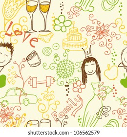 Happy wedding pattern