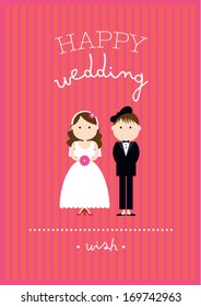 happy wedding poster template vector/illustration / background/ greeting card