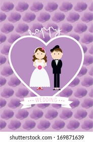happy wedding poster template vector/illustration / background/ greeting card
