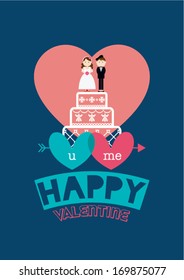 happy wedding poster template vector/illustration / background/ greeting card
