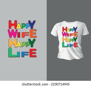 Happy wedding quote retro groovy typography Design,T shirt design, Ready to print for apparel,