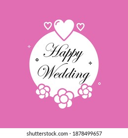 Happy wedding simple illustration. Easy to edit with vector file. Can use for your logo and simple illustration. Especially about wedding day.