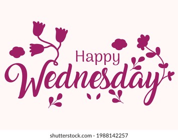 happy wednesday handwritten floral illustrations decorated design