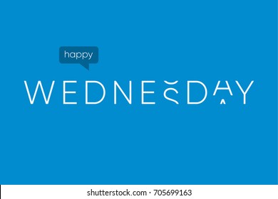 Happy wednesday logo with capitals letters in movement. Editable vector design.