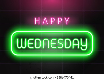 Happy Tuesday Neon Light Wording On Stock Vector (Royalty Free ...