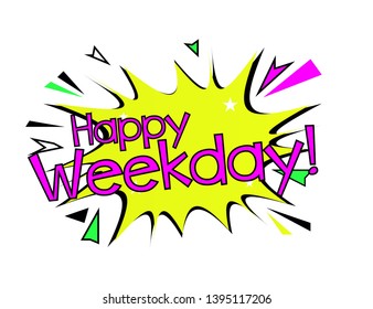 Happy weekday, ramadan or muslim event sign with cloud or bubble pop art comic style